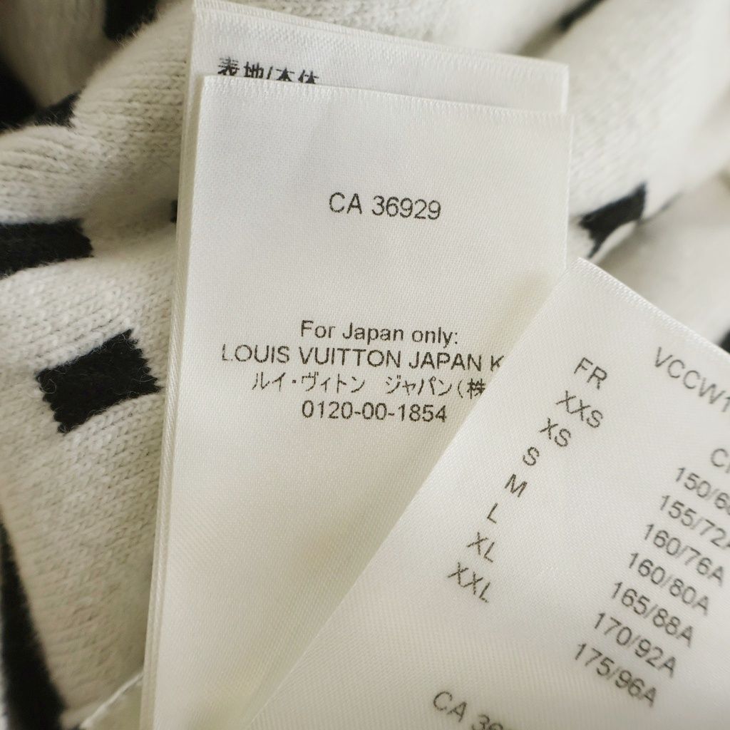 Louis Vuitton All Over Logo Shoulder Button Knit Sweater White Black — view 8