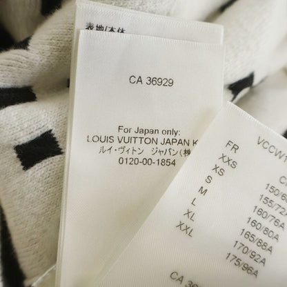 Louis Vuitton All Over Logo Shoulder Button Knit Sweater White Black — view 8
