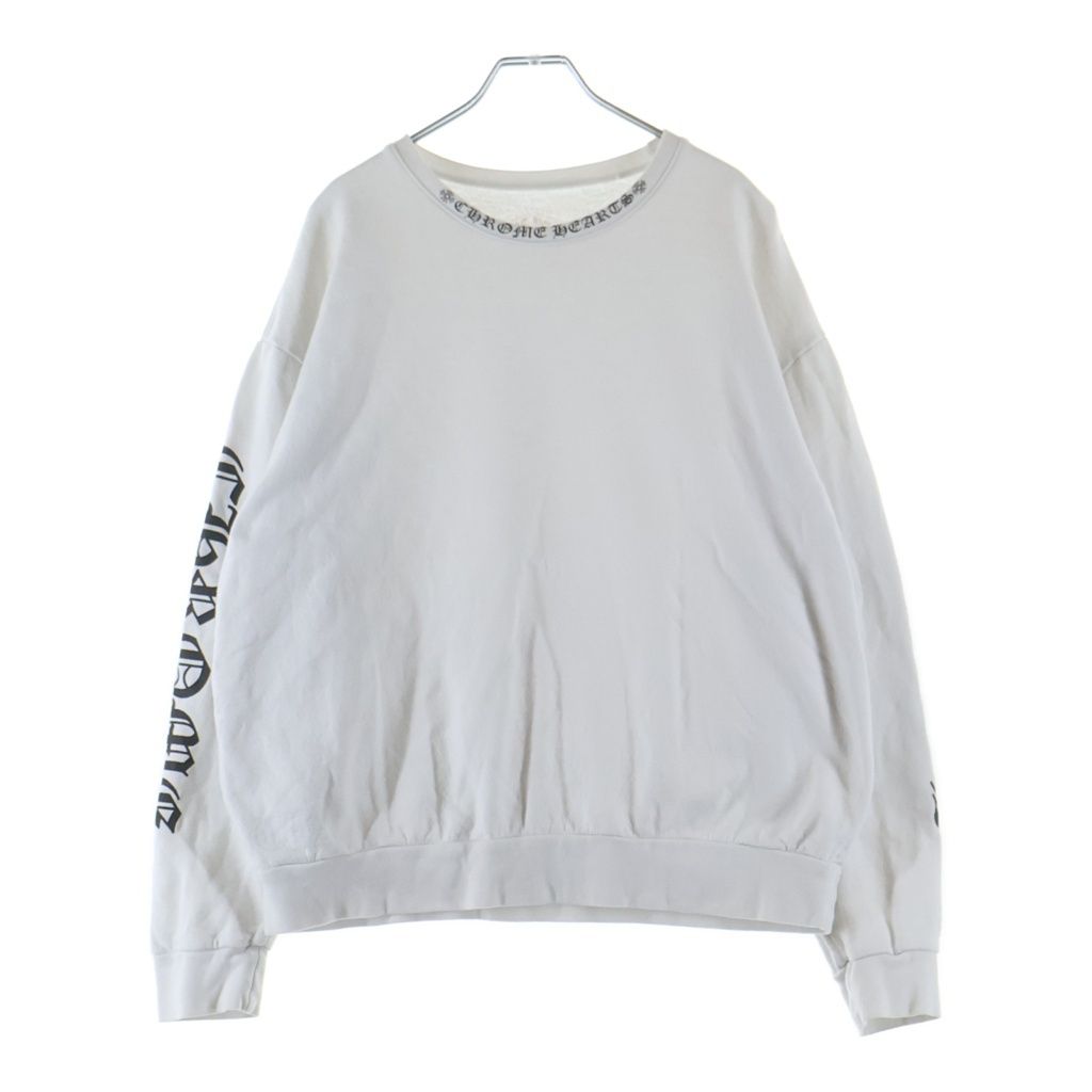Chrome Hearts Sweatshirt Plvr Neck Logo Print Crew White