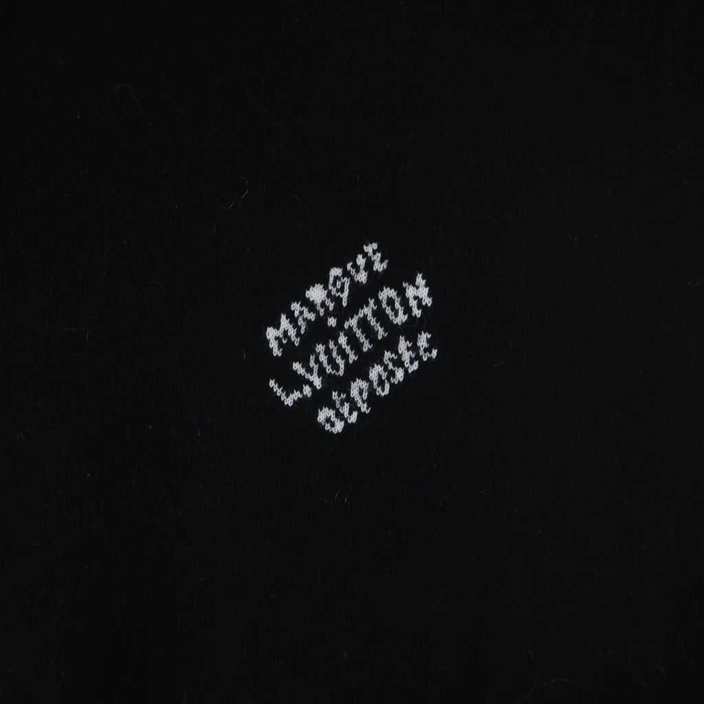 Louis Vuitton Monogram Logo Embroidery Sweater Lightweight Knit Wear Black — view 5