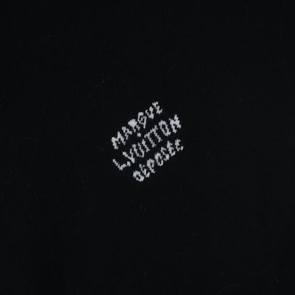 Louis Vuitton Monogram Logo Embroidery Sweater Lightweight Knit Wear Black — view 5