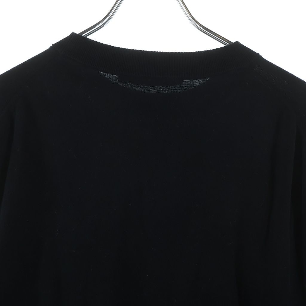 Louis Vuitton Monogram Logo Embroidery Sweater Lightweight Knit Wear Black — view 4