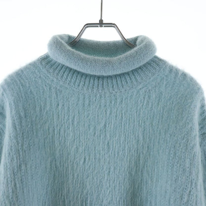 Louis Vuitton Monogram Patch Cropped High Neck Mohair Knit Sweater Light Blue — view 3