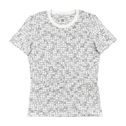 Hermes Short Sleeve T-Shirt Bolduc Check Micro 34 Cotton White Black — view 2