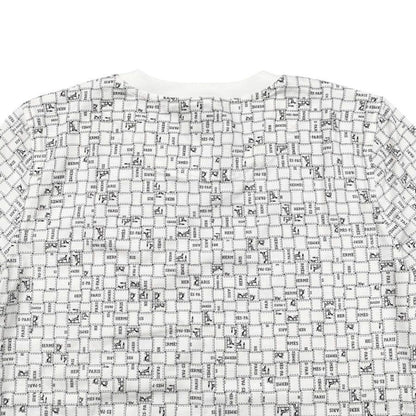 Hermes Short Sleeve T-Shirt Bolduc Check Micro 34 Cotton White Black — view 6