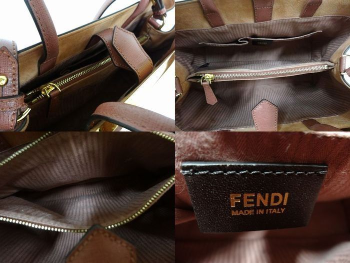 Fendi Toujour Shoulder Bag Leather Light Red Gold — view 5