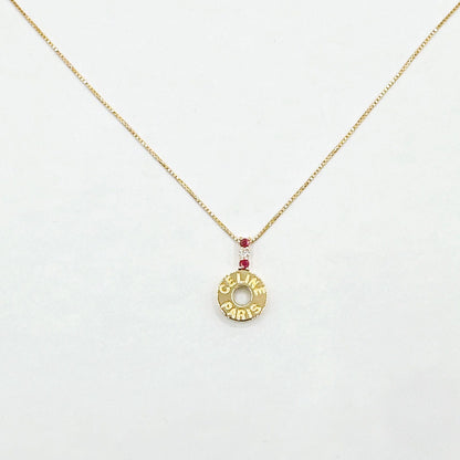 Celine Ruby Diamond Yellow Gold Necklace 42 cm — view 5