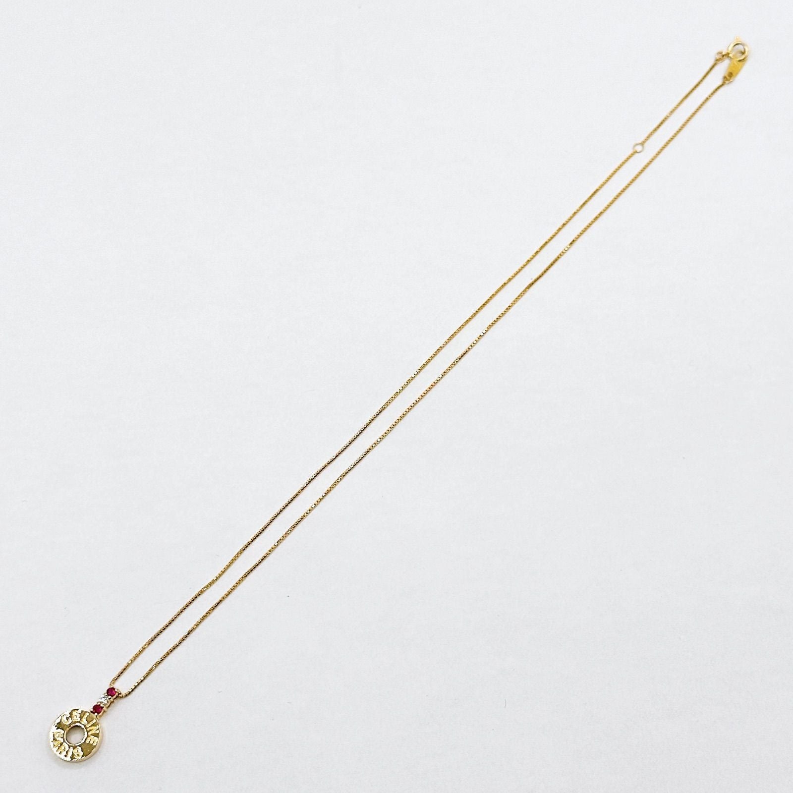 Celine Ruby Diamond Yellow Gold Necklace 42 cm — view 6