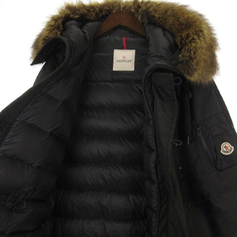 Moncler Aja Down Jacket Coat Black — view 4