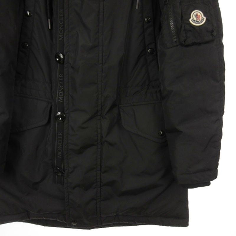 Moncler Aja Down Jacket Coat Black — view 3
