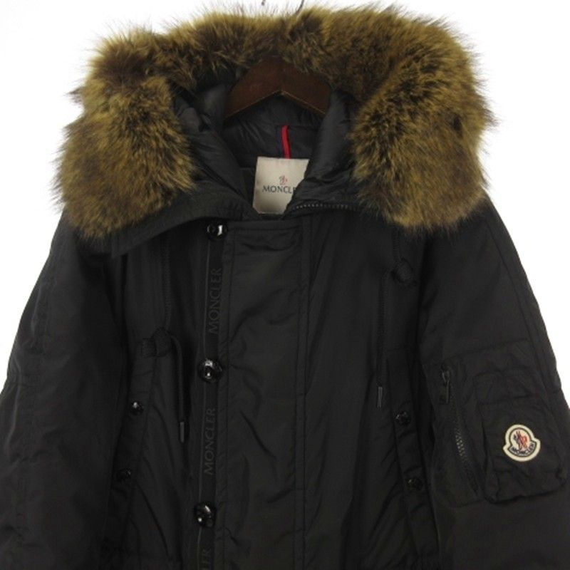 Moncler Aja Down Jacket Coat Black — view 2