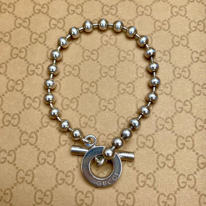 Gucci Ball Chain Bracelet 925 Sterling Silver