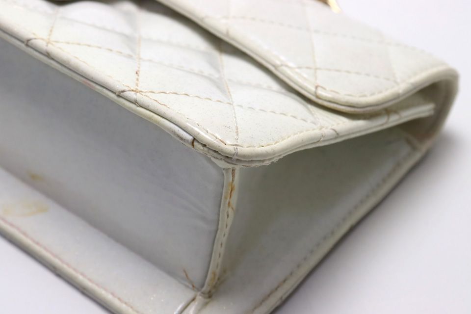 Chanel 12 Quilted GD Enamel Leather Shoulder Bag — view 4