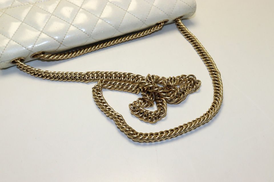Chanel 12 Quilted GD Enamel Leather Shoulder Bag — view 6