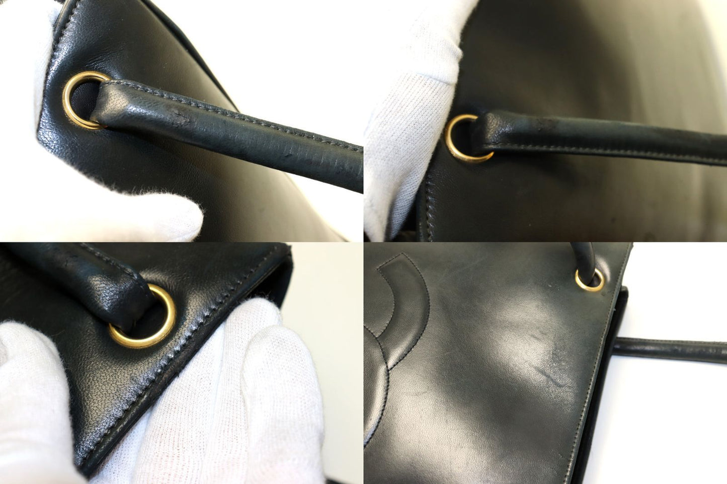 Chanel 1 Jumbo CC Logo GD Leather Tote — view 9