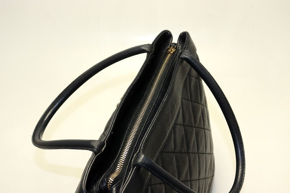 Chanel Quilted Caviar Leather GD Tote — view 8