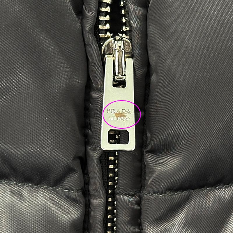 Prada Down Jacket Triangle Logo Nylon Gray L 40 — view 9
