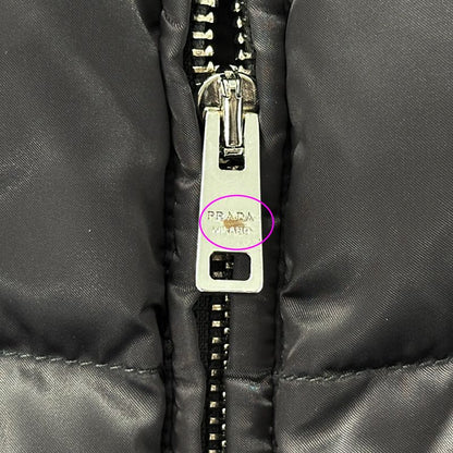 Prada Down Jacket Triangle Logo Nylon Gray L 40 — view 9