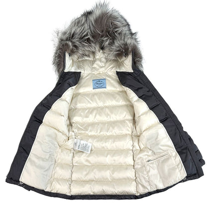 Prada Down Jacket Triangle Logo Nylon Gray L 40 — view 5