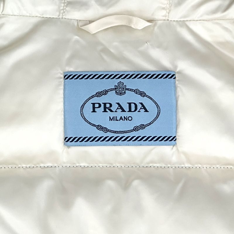 Prada Down Jacket Triangle Logo Nylon Gray L 40 — view 7
