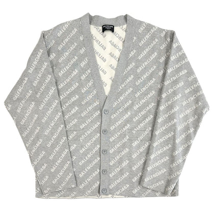 Balenciaga Cardigan Wool Gray White L Oversize Street