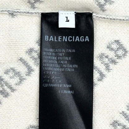 Balenciaga Cardigan Wool Gray White L Oversize Street — view 4