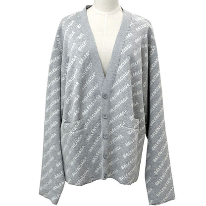 Balenciaga Cardigan Wool Gray White L Oversize Street — view 6