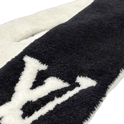 Louis Vuitton Scarf Shawl Wool Nylon Urethane Comfit Black White Winter Fluffy — view 6
