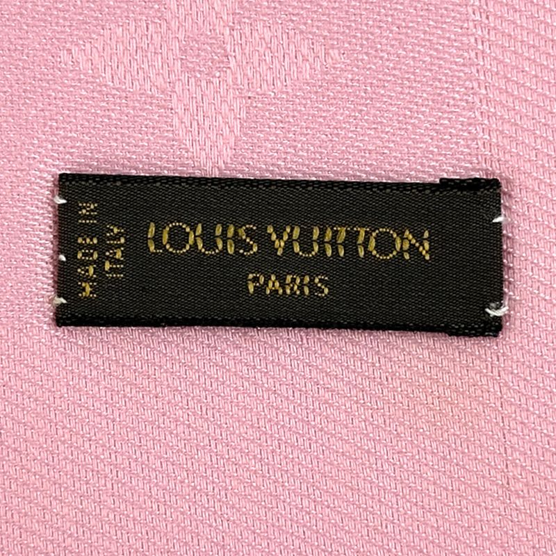 Louis Vuitton Scarf Shawl Monogram Silk Wool Rose Poudre — view 3