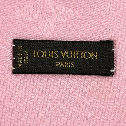 Louis Vuitton Scarf Shawl Monogram Silk Wool Rose Poudre — view 3