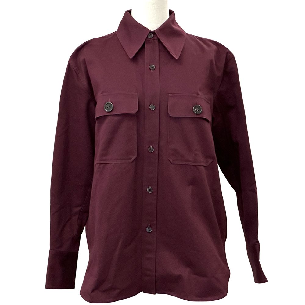 Saint Laurent Shirt Long Sleeve Cotton Bordeaux XS 34 Simple Mode Pretty — view 5