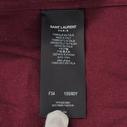 Saint Laurent Shirt Long Sleeve Cotton Bordeaux XS 34 Simple Mode Pretty — view 4