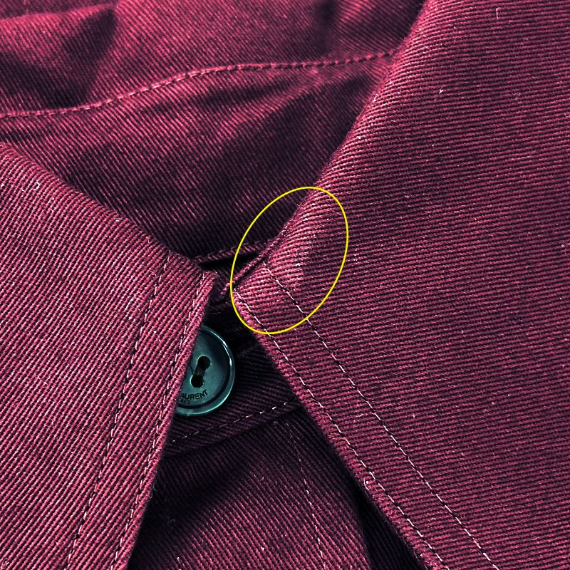 Saint Laurent Shirt Long Sleeve Cotton Bordeaux XS 34 Simple Mode Pretty — view 9