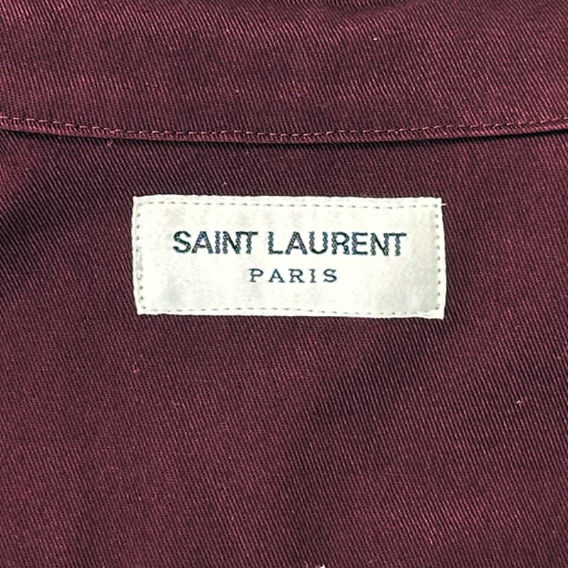 Saint Laurent Shirt Long Sleeve Cotton Bordeaux XS 34 Simple Mode Pretty — view 3