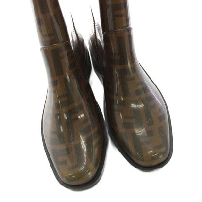 Fendi Zucca Pattern Rain Boots 37 Brown Khaki YM — view 3