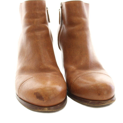 Prada Short Boots Ankle Leather 35.5 Brown YM — view 3