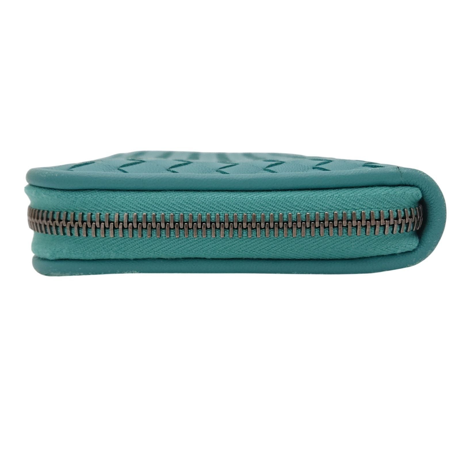 Bottega Veneta Intrecciato Round Zip Wallet Emerald Green — view 5