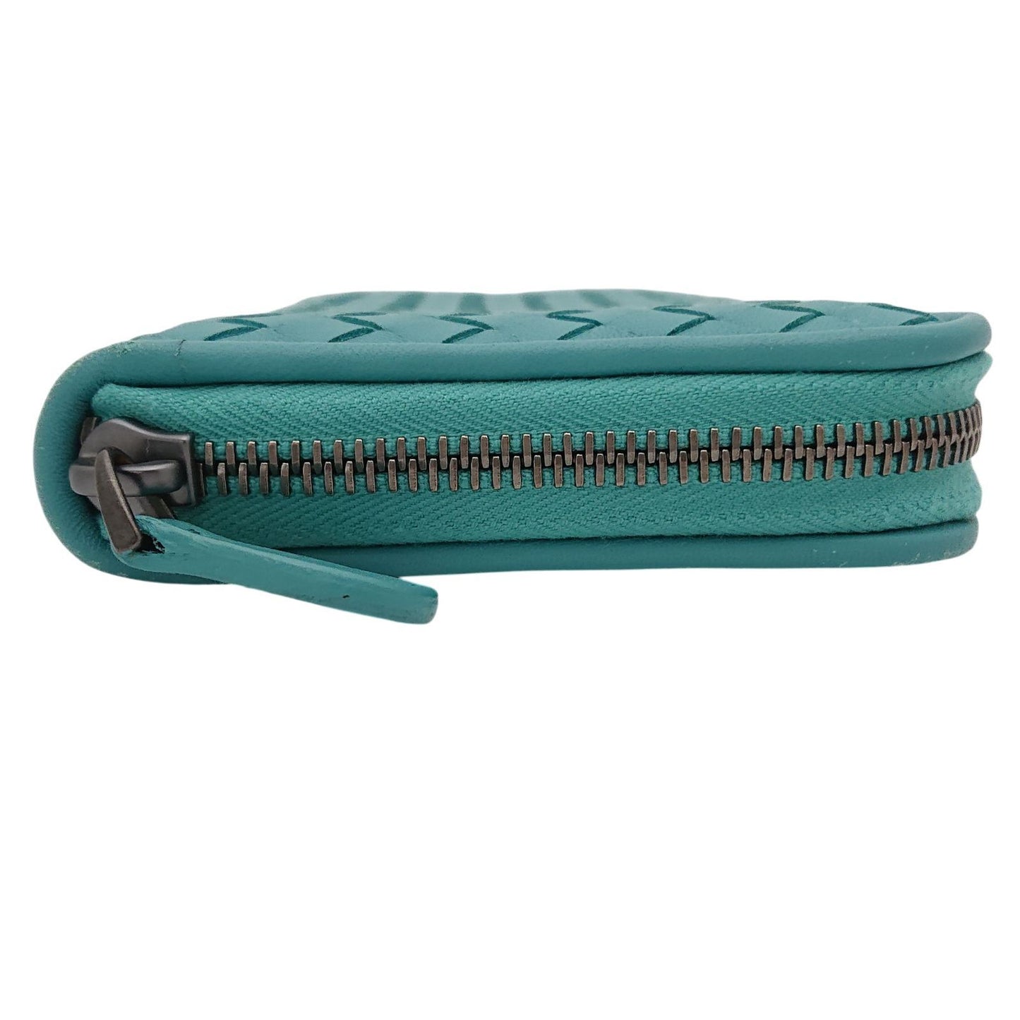 Bottega Veneta Intrecciato Round Zip Wallet Emerald Green — view 4