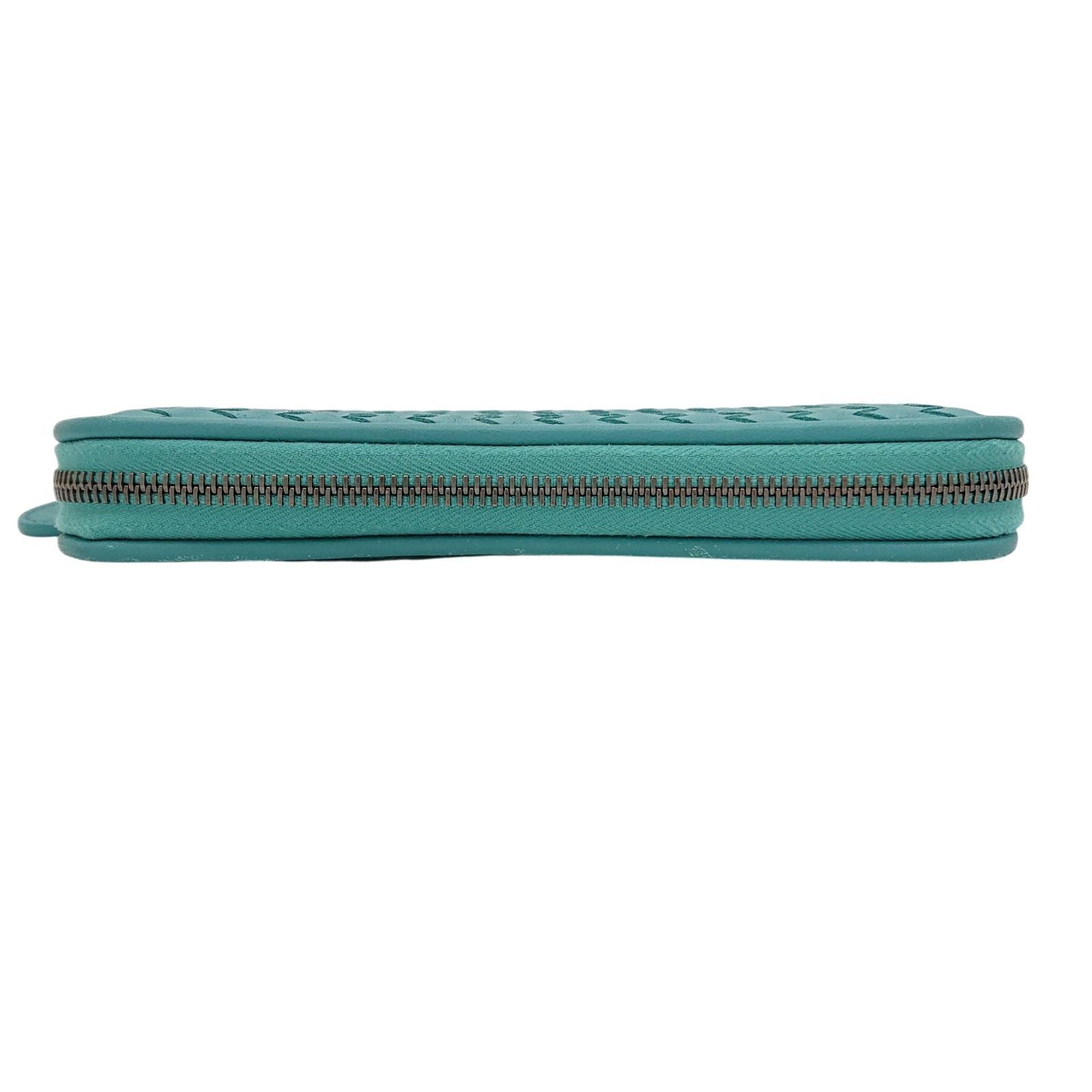 Bottega Veneta Intrecciato Round Zip Wallet Emerald Green — view 7