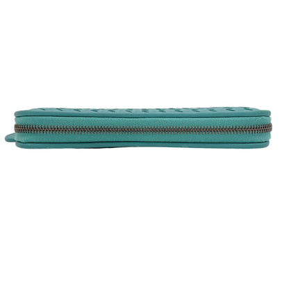 Bottega Veneta Intrecciato Round Zip Wallet Emerald Green — view 7
