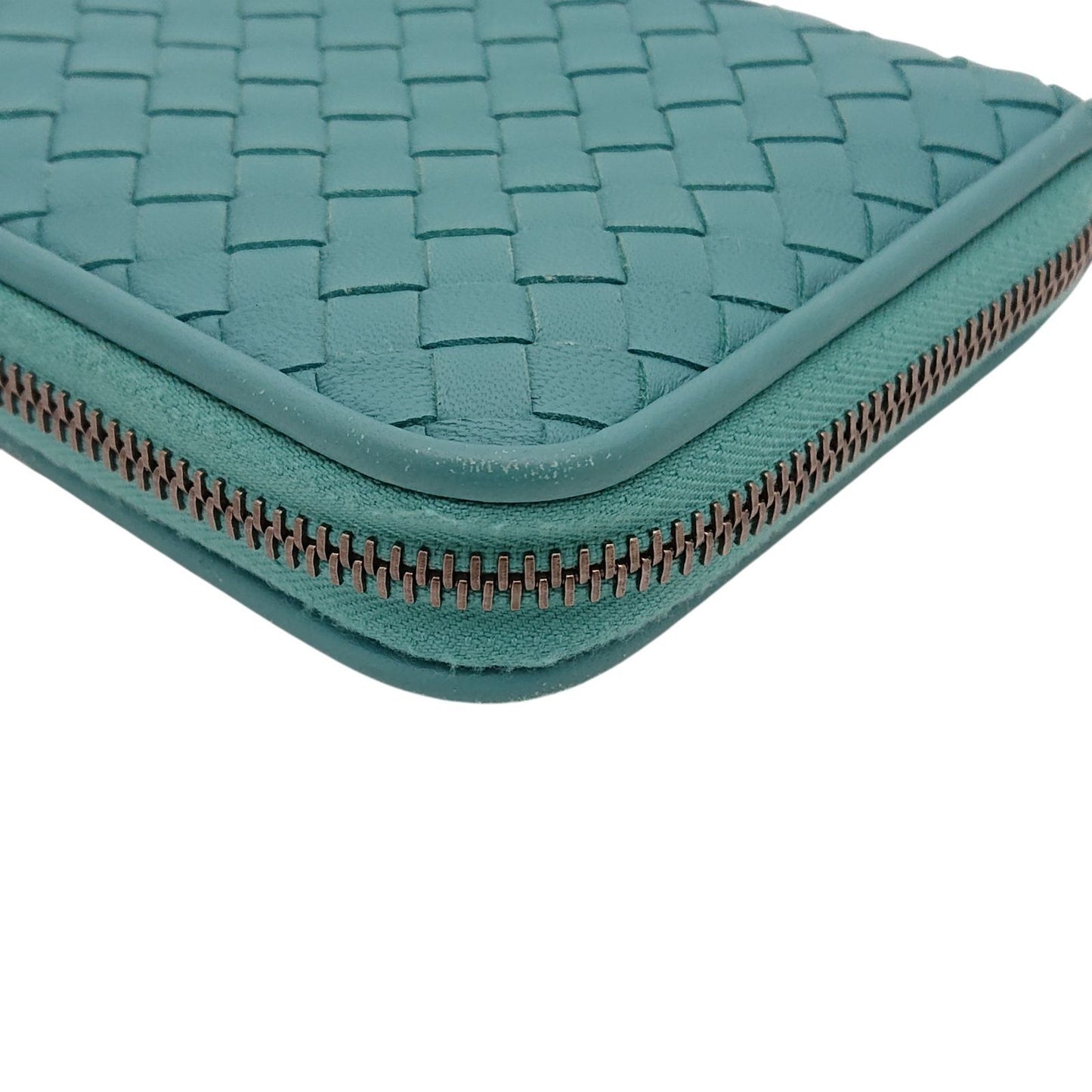 Bottega Veneta Intrecciato Round Zip Wallet Emerald Green — view 8