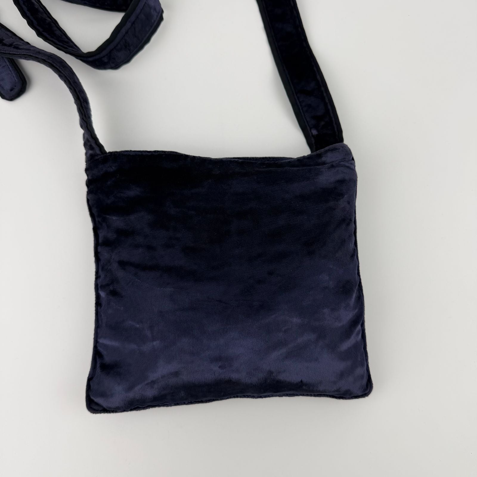 Prada Shoulder Bag Navy Velour Vintage the — view 2