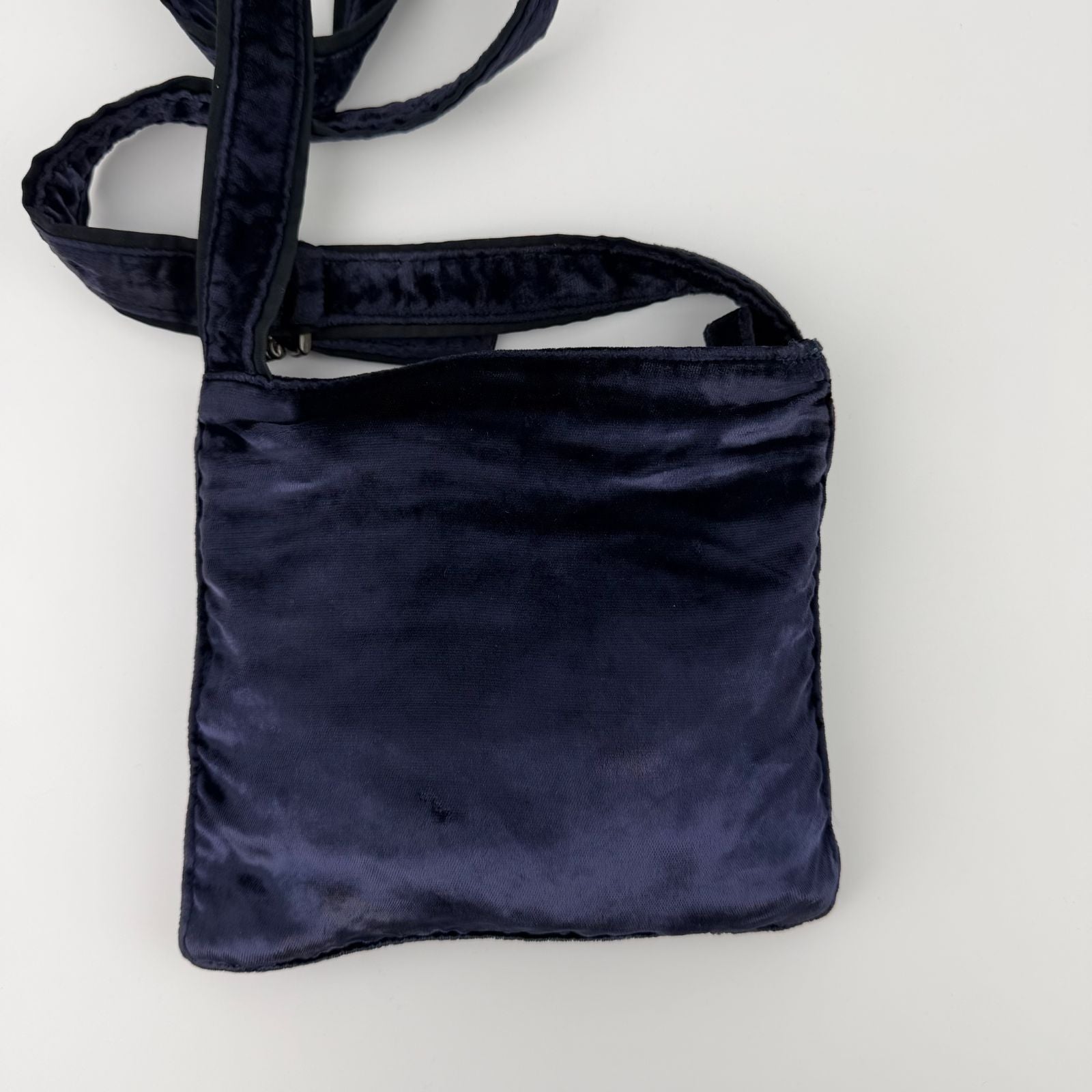 Prada Shoulder Bag Navy Velour Vintage the — view 3