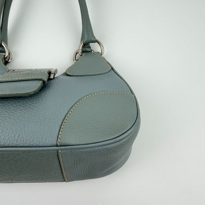 Prada Shoulder Bag Ho Bo Blue Leather Vintage Zi — view 7