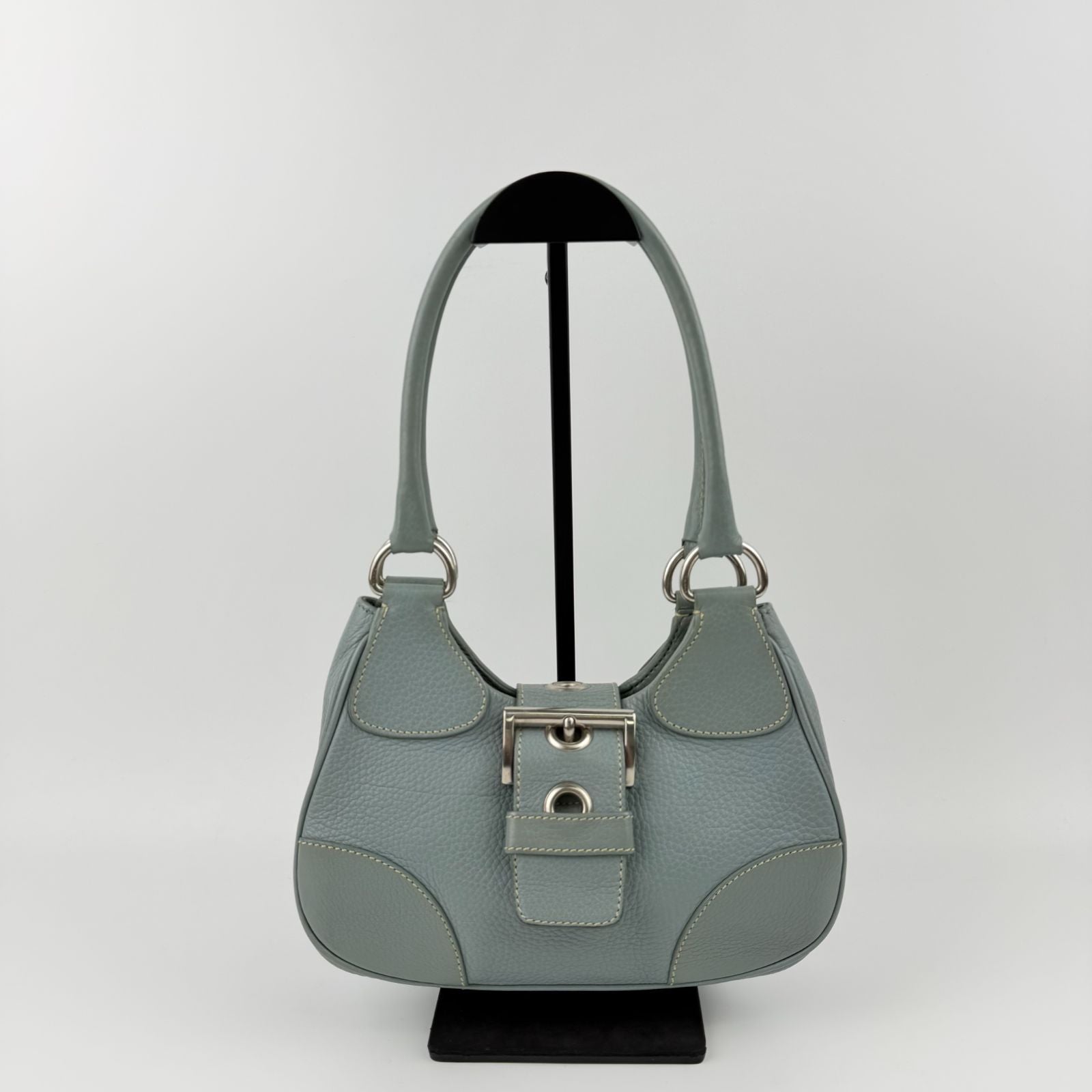 Prada Shoulder Bag Ho Bo Blue Leather Vintage Zi — view 2