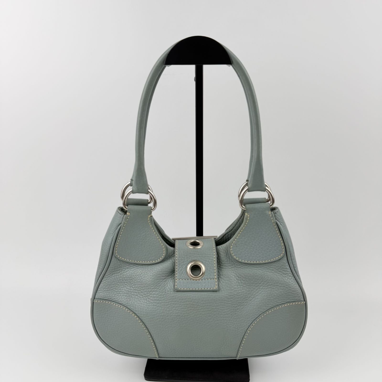 Prada Shoulder Bag Ho Bo Blue Leather Vintage Zi — view 3