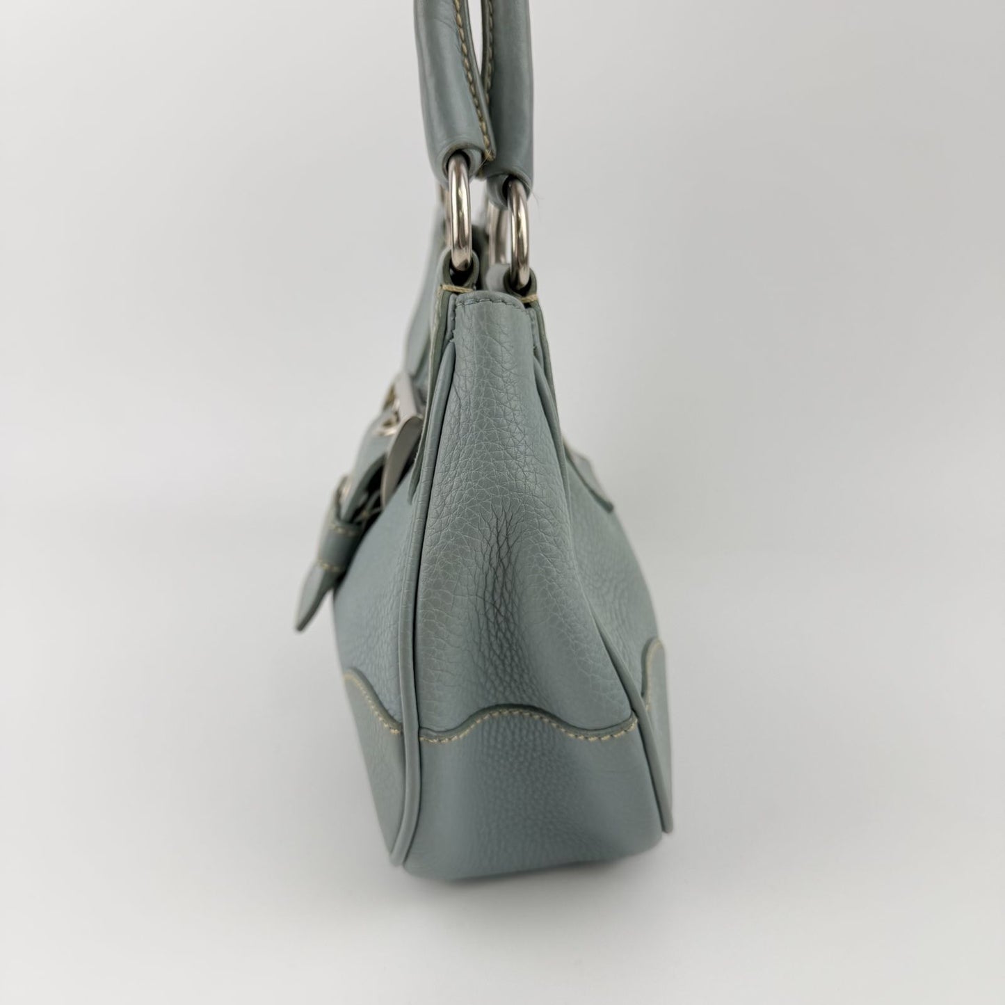 Prada Shoulder Bag Ho Bo Blue Leather Vintage Zi — view 5