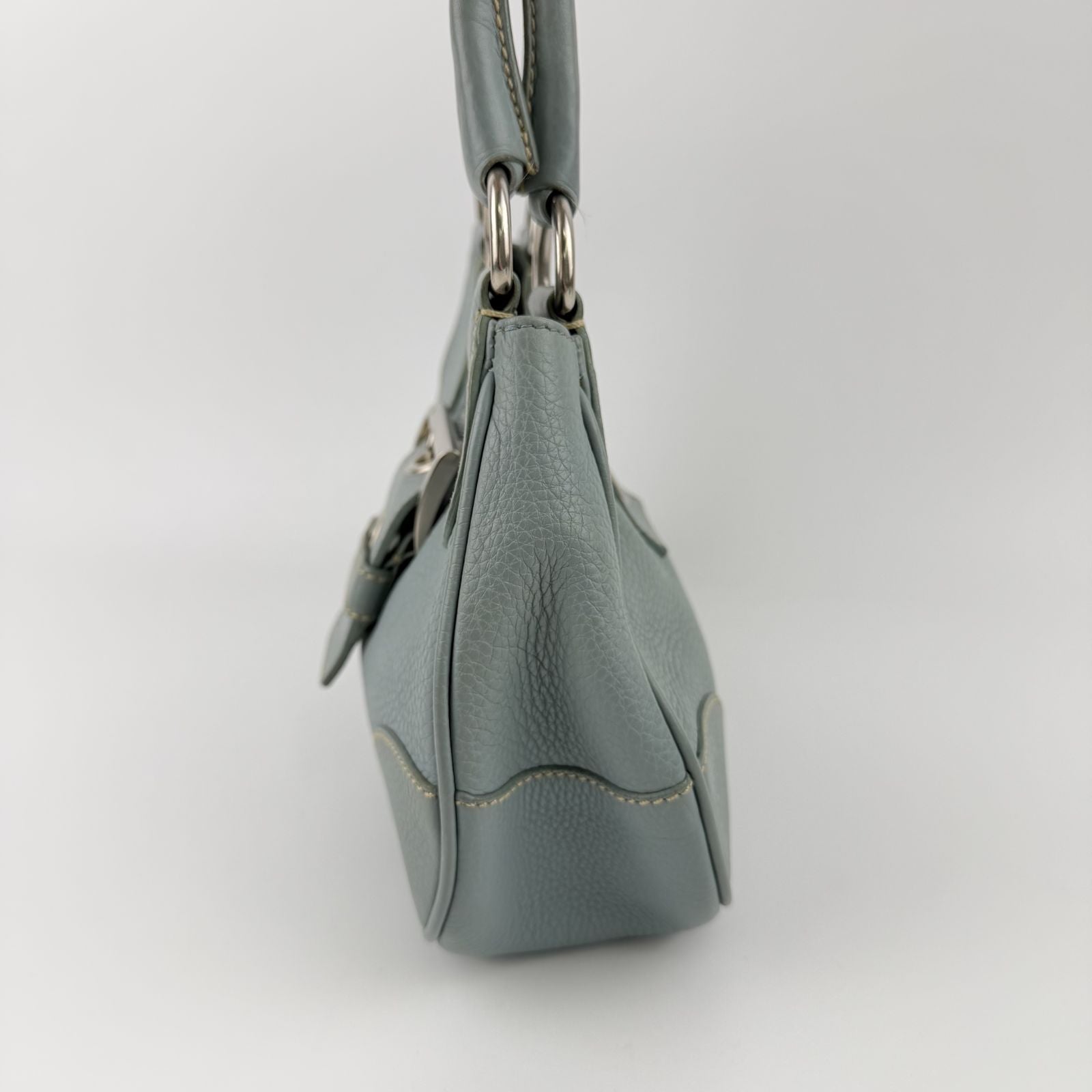 Prada Shoulder Bag Ho Bo Blue Leather Vintage Zi — view 5