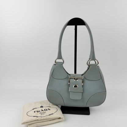 Prada Shoulder Bag Ho Bo Blue Leather Vintage Zi