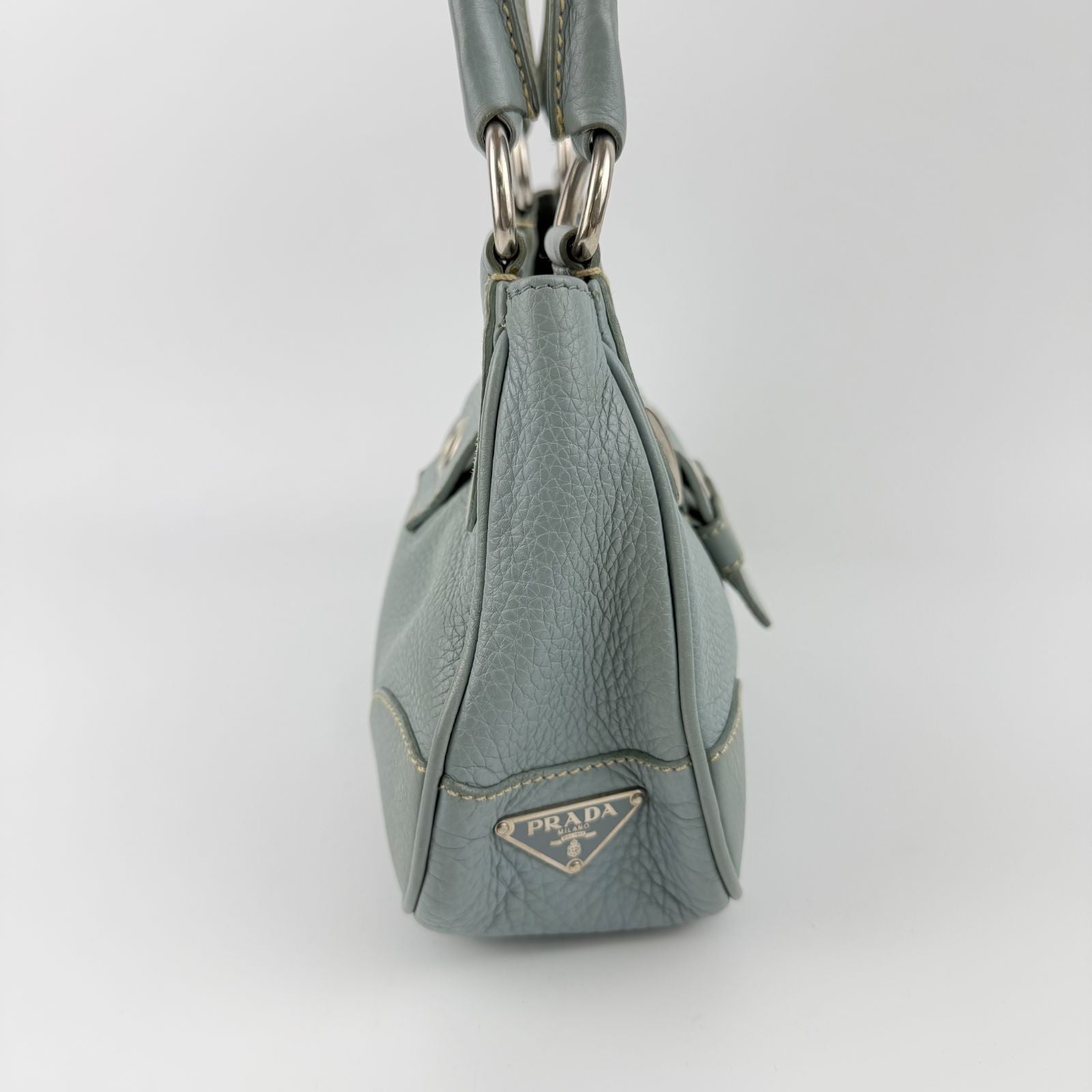 Prada Shoulder Bag Ho Bo Blue Leather Vintage Zi — view 4